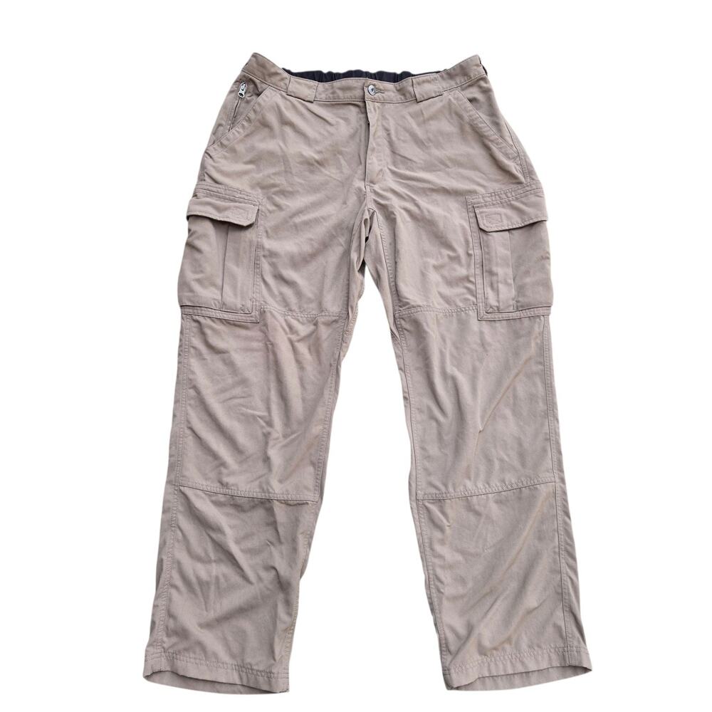 Duluth Trading Cargo Pants Mens XLx32  Dry On The Fly Beige Outdoor